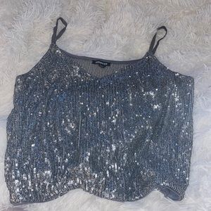 Sequin Cropped Shirt